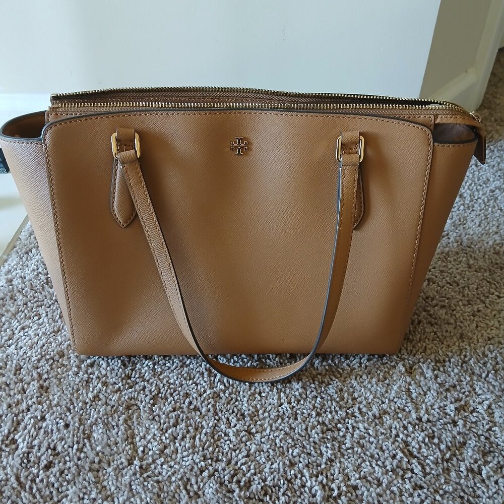 Tory Burch tan leather tote